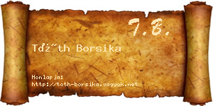 Tóth Borsika névjegykártya